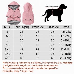Impermeable-para-perro-rosa-talla