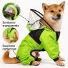 Impermeable-verde-para-perro-con-capucha-transparente-sombrero