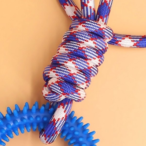 Juguete-azul-para-morder-perro-nudo