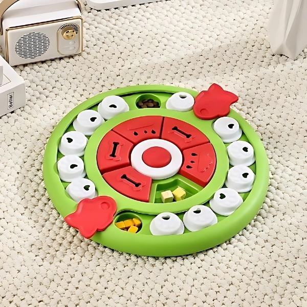 Juguetes-interactivos-para-perro-redondo-verde-comida-rompecabezas