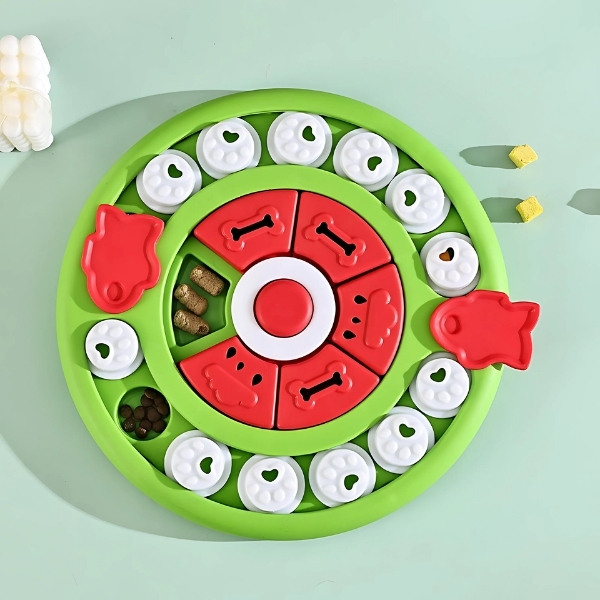 Juguetes-interactivos-para-perro-redondo-verde-rompecabeza-pescado-comida