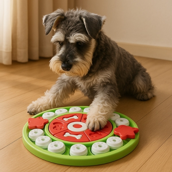 Juguetes-interactivos-para-perro-redondo-verde-rompecabezas-presentación