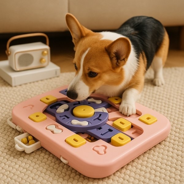 Juguete-interactivo-rosa-para-perro-rompecabezas-presentación