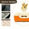 cama-naranja-para-perro-huesos-impermeable