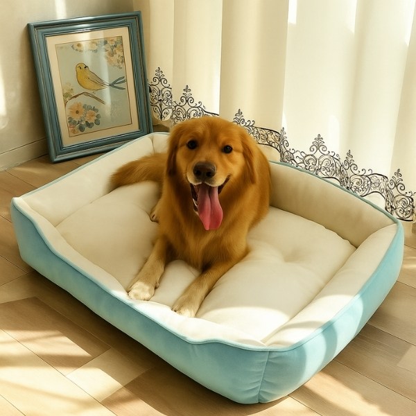 cama-turquesa-para-perro-huesos-grande-talla