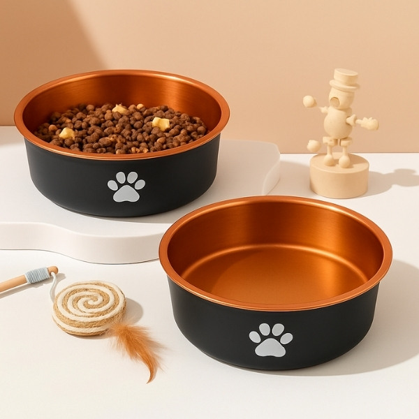 comedero-comida-para-perros-marrón-comida-doble