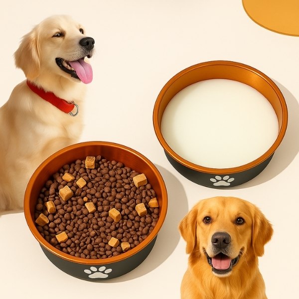comedero-comida-para-perros-marrón-doble-comida