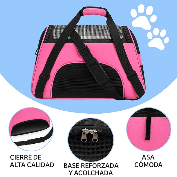 transportadora-para-perro-rosa-bucle