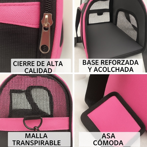 transportadora-para-perro-rosa-malla-transpirable-bucle