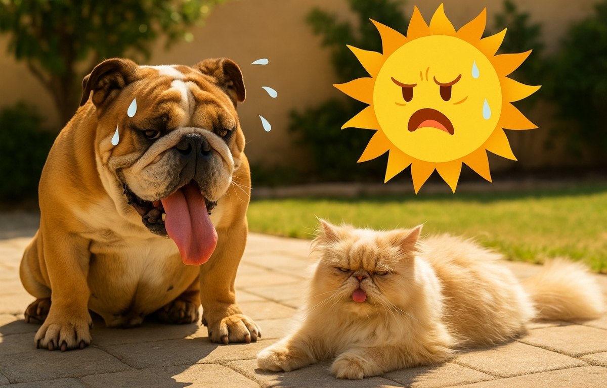 perros y gatos sudorosos